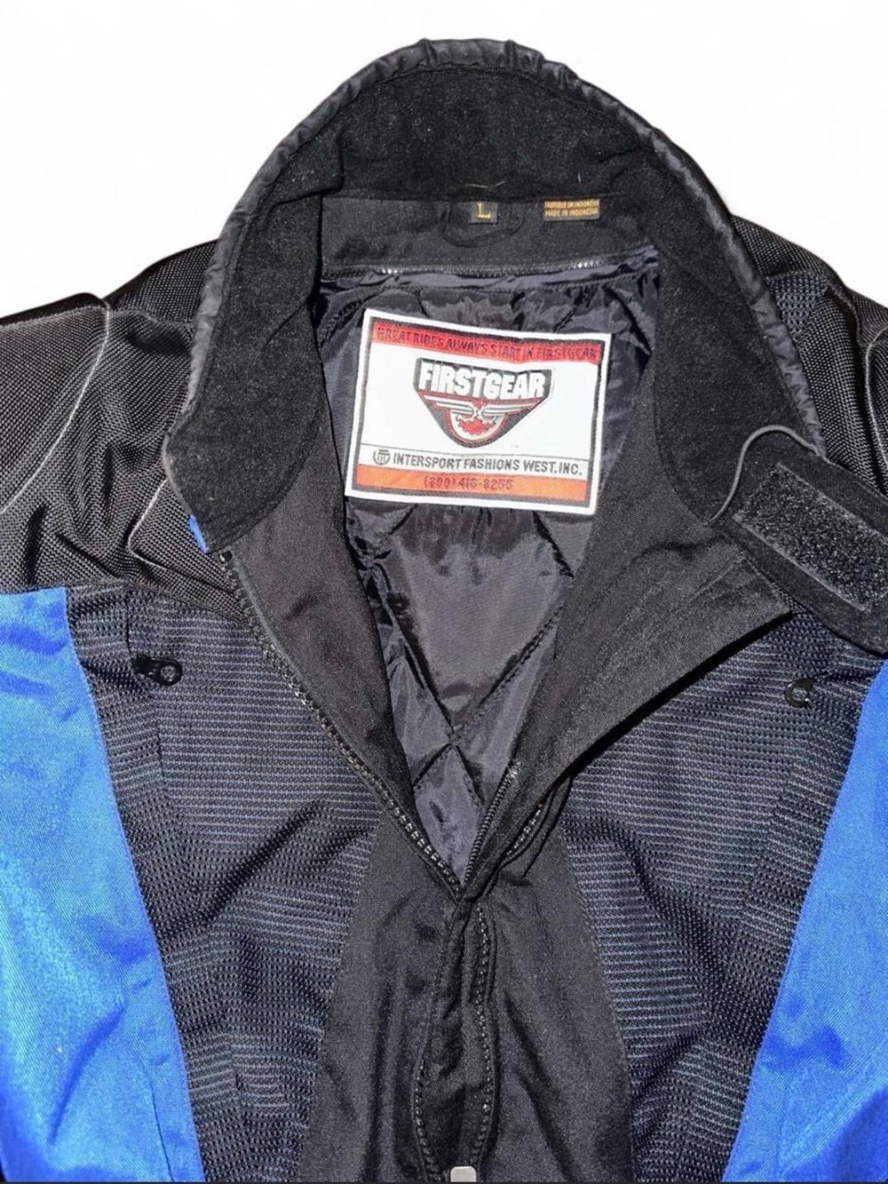 Men's Black and Blue Performance Riding Jacket - Picture 5 of 7